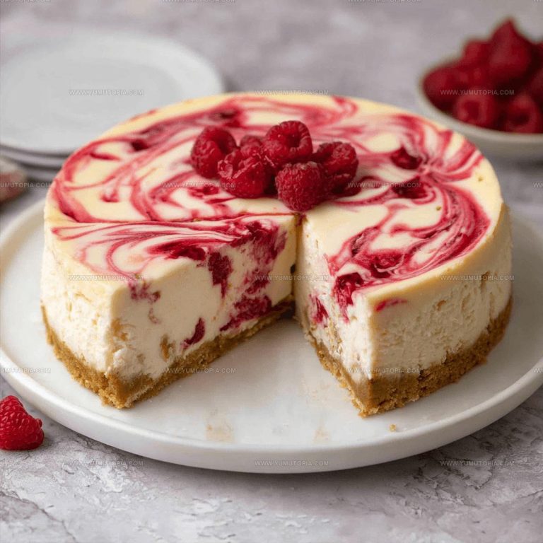 White Chocolate Raspberry Swirl Cheesecake Recipe