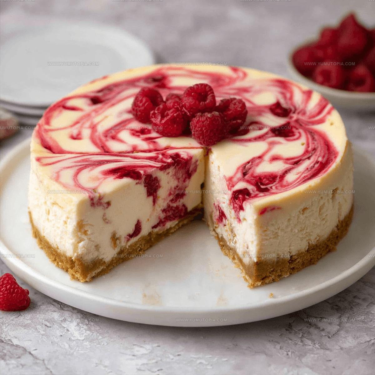 White Chocolate Raspberry Swirl Cheesecake Recipe