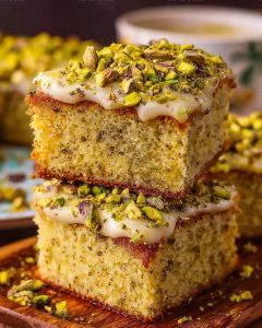 Lemon Pistachio Milk Cake Recipe