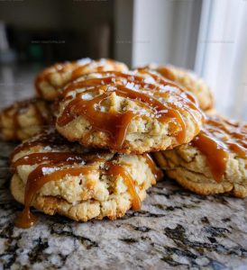 Copycat Crumbl Salted Caramel Cheesecake Cookies Recipe