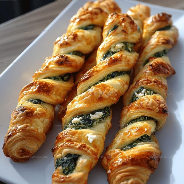 Savory Spinach Feta Puff Pastry Twists Recipe