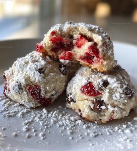 Strawberry Chocolate Chip Snowball Cookies Recipe