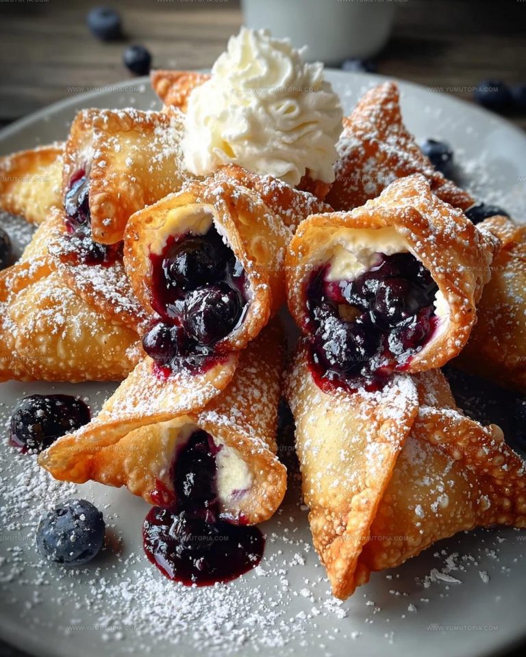 Deep-Fried Blueberry Cheesecake Wontons Recipe