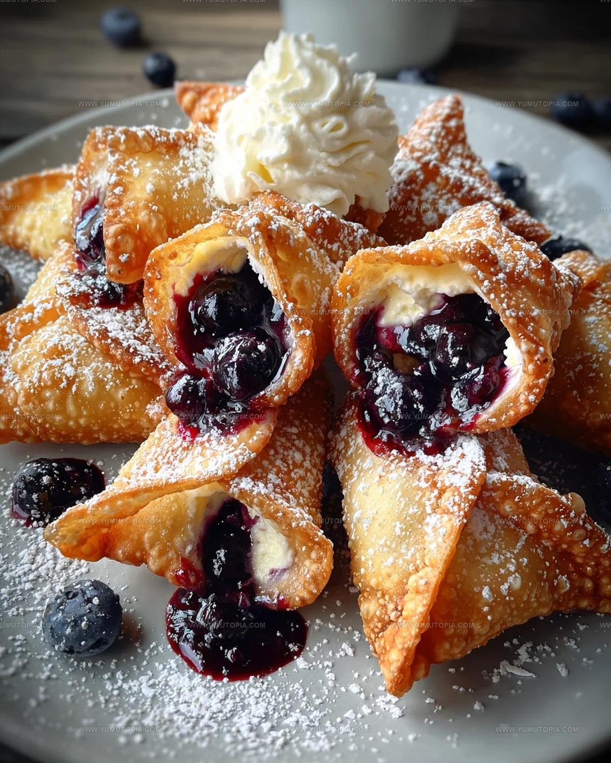 Deep-Fried Blueberry Cheesecake Wontons Recipe