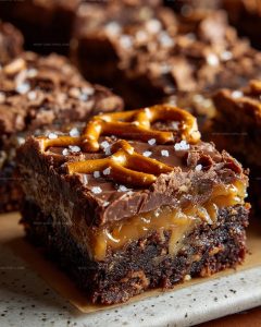 Pretzel Bottom Caramel Brownies Recipe