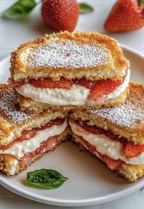 Skillet-Fried Strawberry Cheesecake Sandwiches Recipe