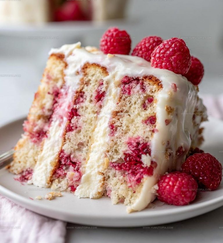 Berry Studded White Chocolate Raspberry Cake Recipe
