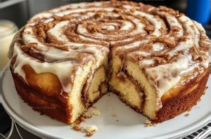 Cinnamon Swirl Cinnamon Roll Cake Recipe