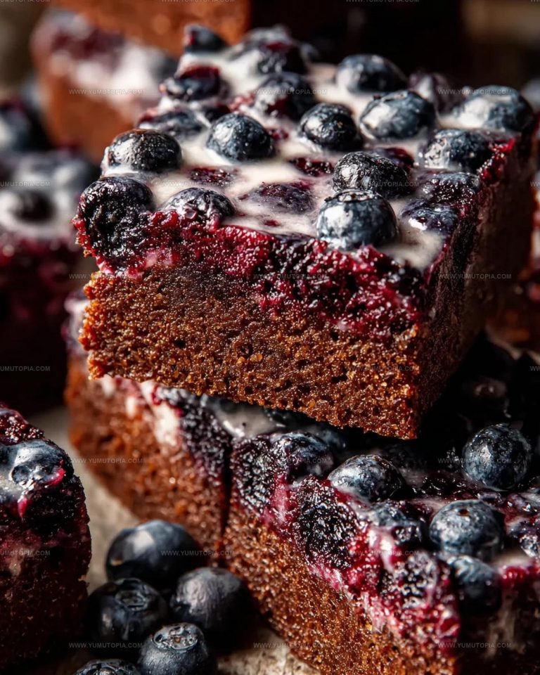 Glazed Blueberry Brownies Recipe