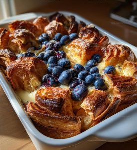 Blueberry Croissant French Toast Bake Recipe