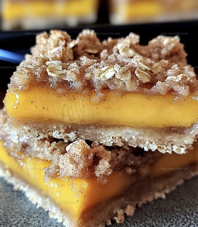 Cinnamon Peach Crumble Bars Recipe