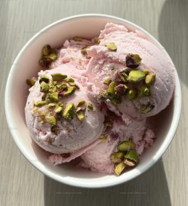 Churned Rose Pistachio Cheesecake Ice Cream Recipe