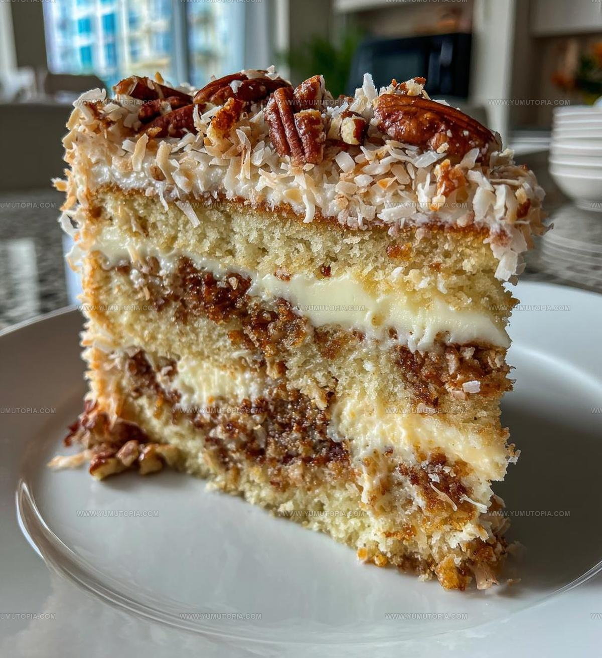 White German Chocolate Cake With A Cheesecake Center Recipe