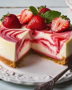 Swirled Strawberry Cheesecake Recipe