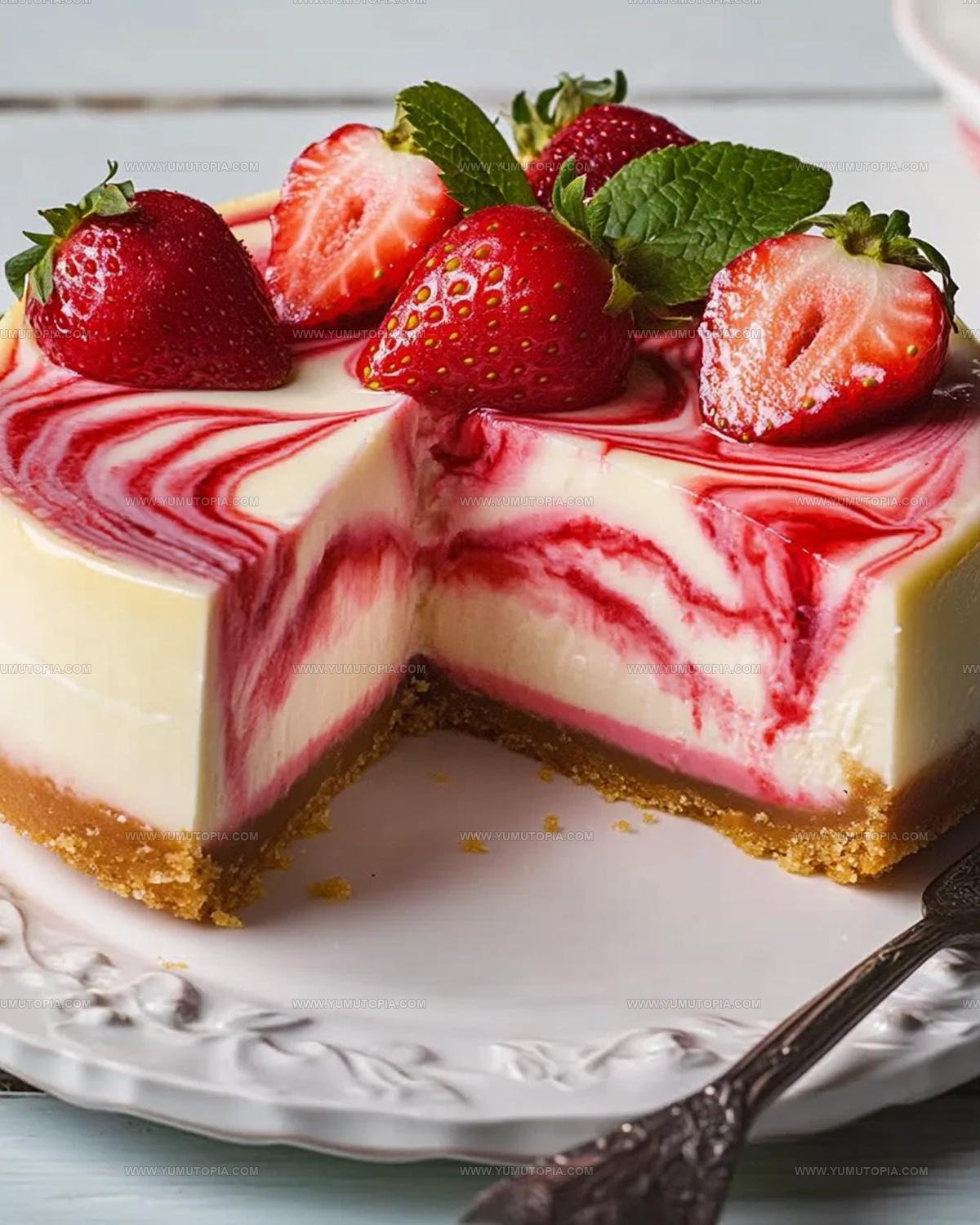 Swirled Strawberry Cheesecake Recipe