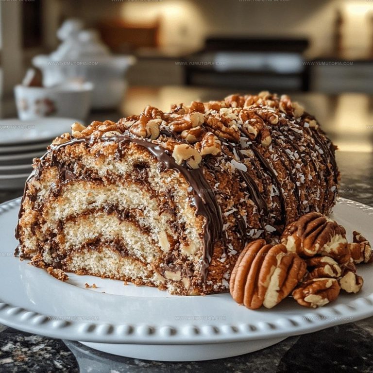 Rolled German Chocolate Coconut Pecan Cake Recipe