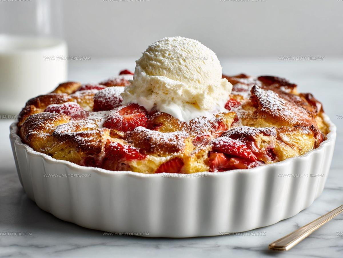 Strawberry Bread Pudding Souffle Recipe