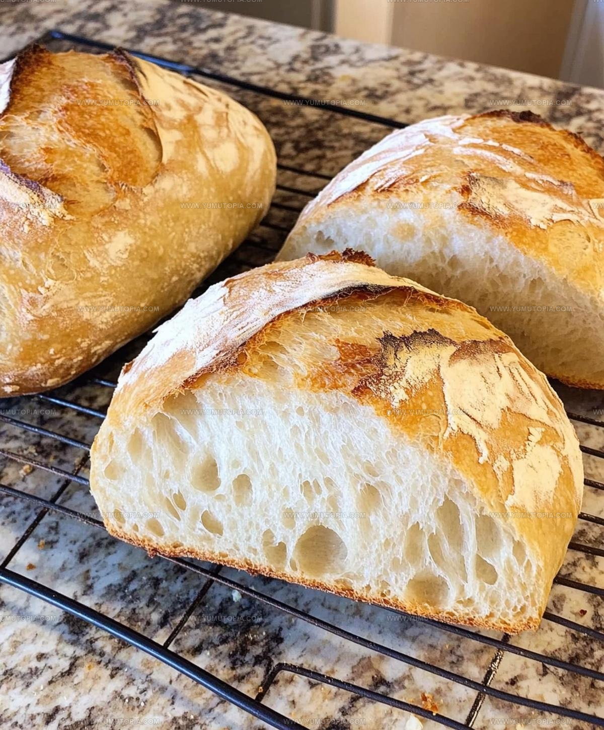 Rustic Italian Crusty Bread No Knead Recipe