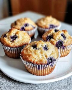 Lemon Blueberry Sourdough Muffins Recipe