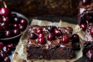 Roasted Chocolate Cherry Brownies Recipe