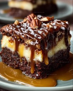 Milky Way Caramel Pecan Cheesecake Brownies Recipe