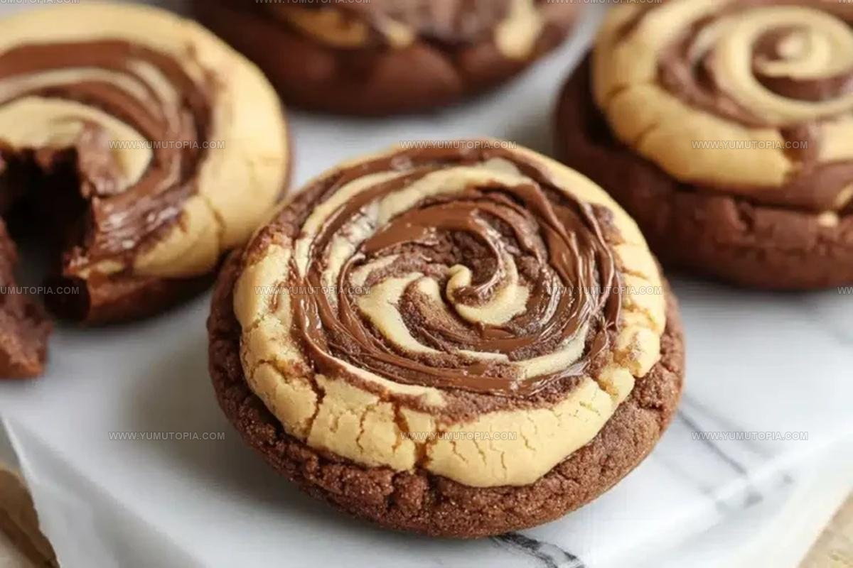 Marbled Peanut Butter Brownie Swirl Cookies Recipe