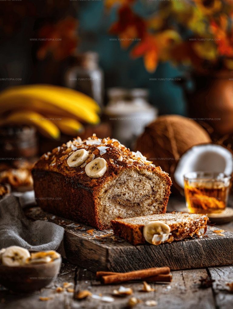 Banana Bread Recipe with Rum & Toasted Coconut
