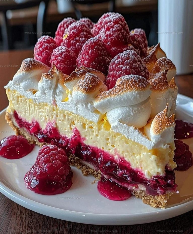 Lemon Raspberry Meringue Cheesecake Recipe