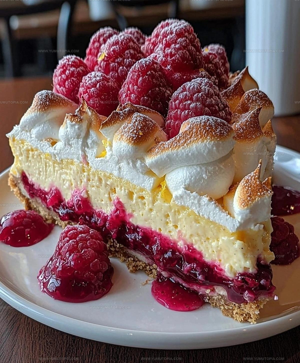 Lemon Raspberry Meringue Cheesecake Recipe