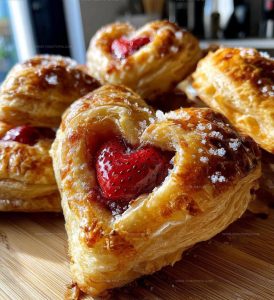 Strawberry Puff Pastry Hearts Recipe