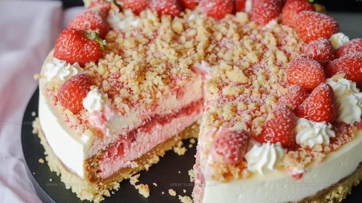 Crunch-Topped Strawberry Cheesecake Recipe