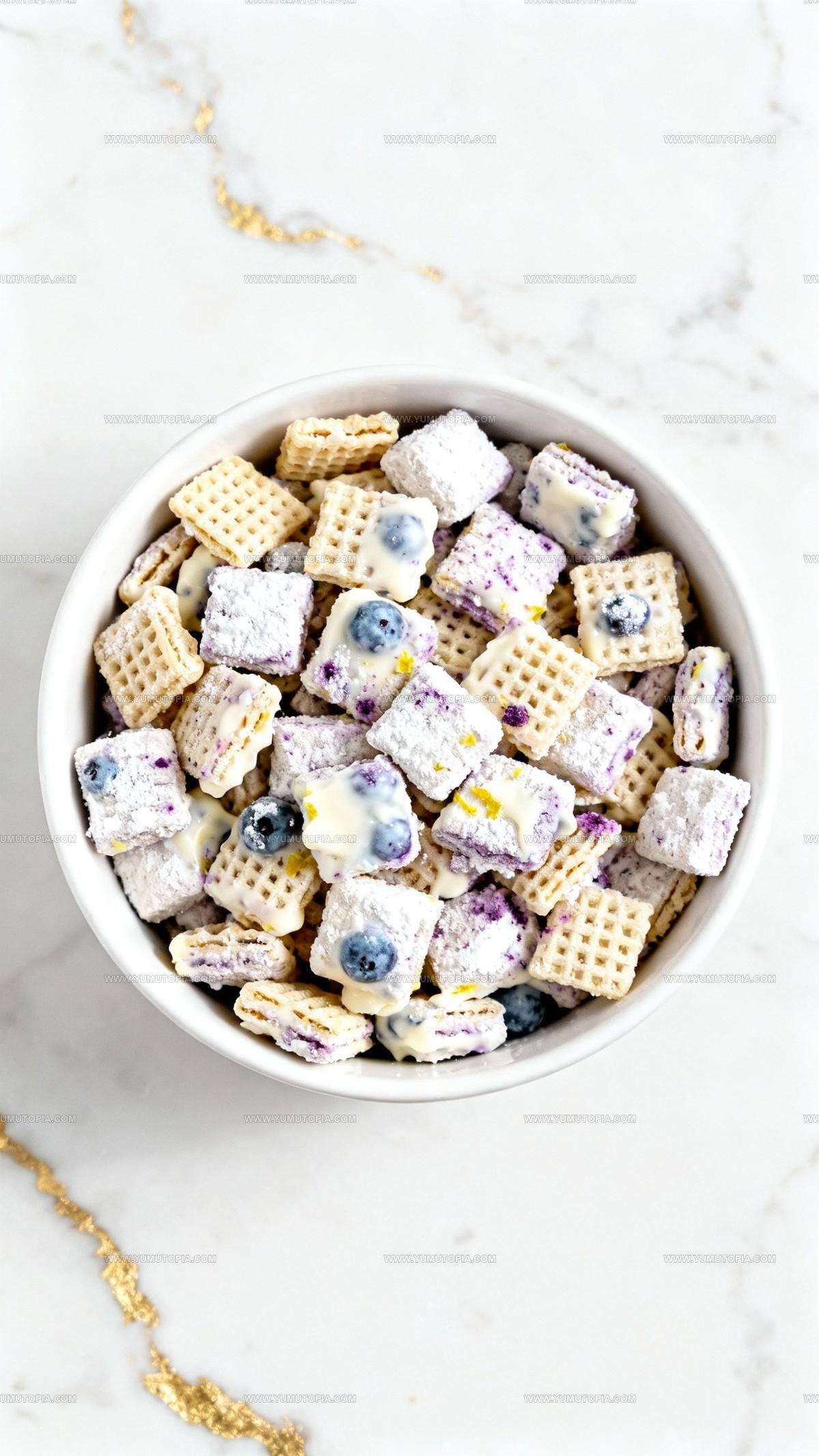 Blueberry Lemon Cheesecake Puppy Chow Recipe