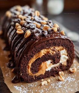 Chocolate Peanut Butter Cake Roll Recipe