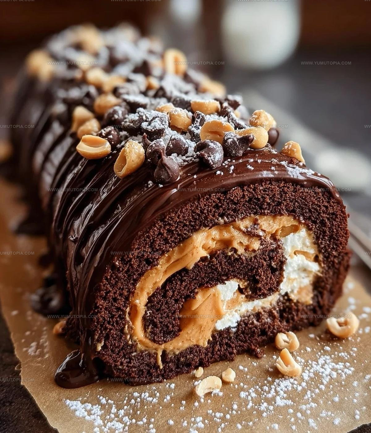 Chocolate Peanut Butter Cake Roll Recipe