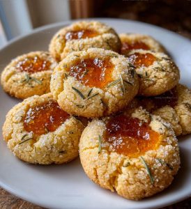 Sparkly Apricot Rosemary Thumbprint Cookies Recipe