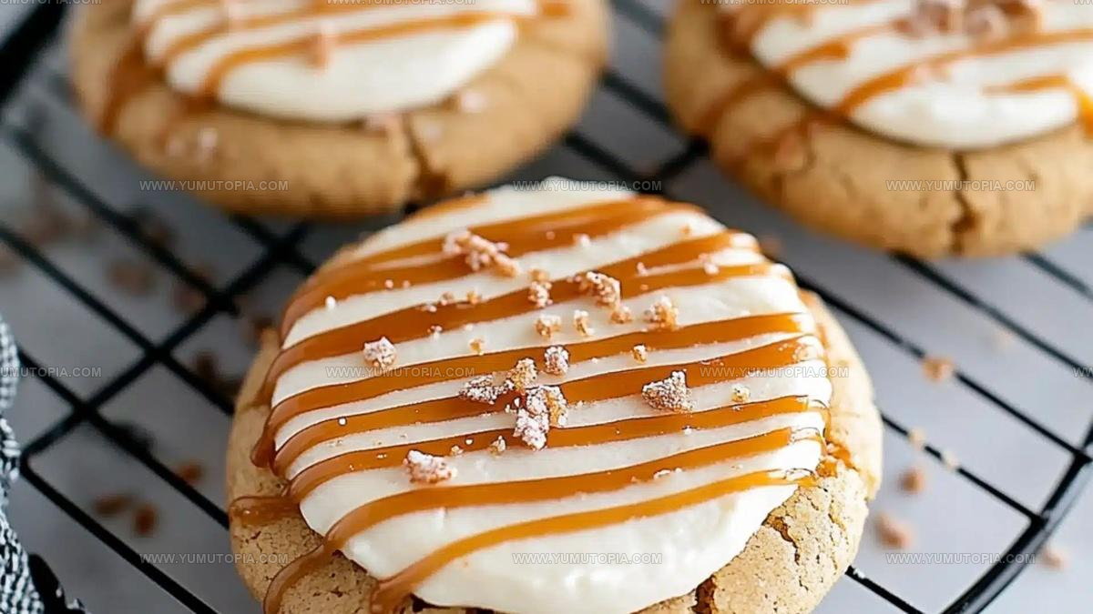 Sea Salt Drizzle Salted Caramel Cheesecake Cookies Recipe