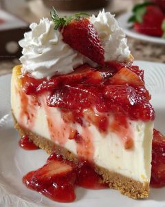 Strawberries Cream Cheesecake Swirled Recipe