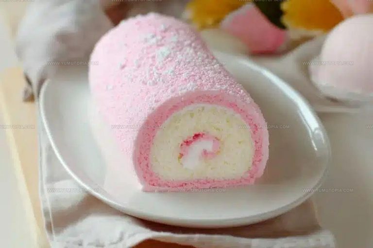 Airy Cotton Candy Swiss Roll Cake Recipe