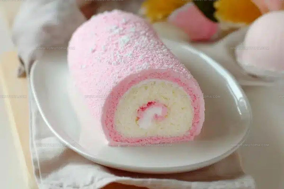 Airy Cotton Candy Swiss Roll Cake Recipe
