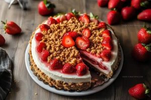 Creamy Strawberry Crunch Cheesecake Recipe