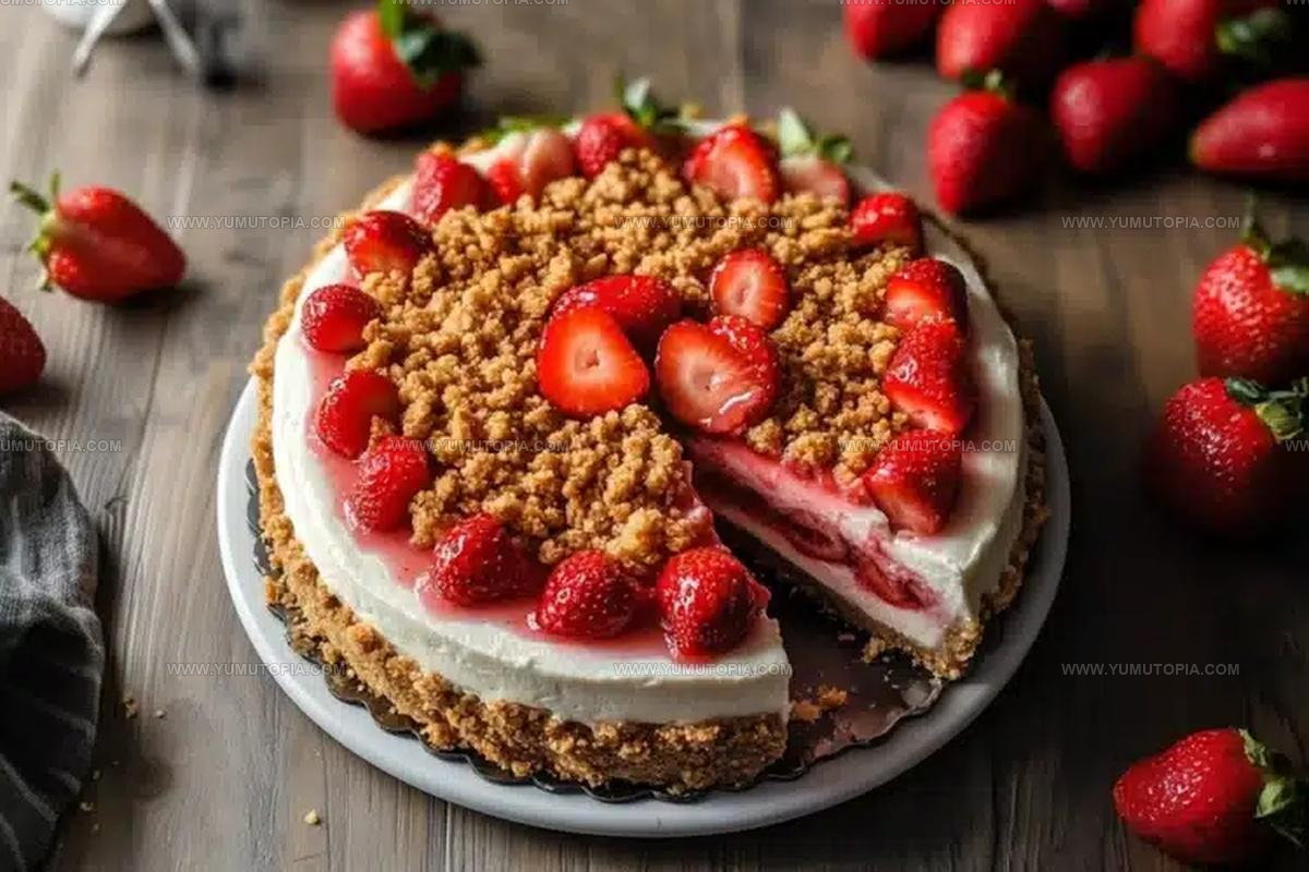 Creamy Strawberry Crunch Cheesecake Recipe