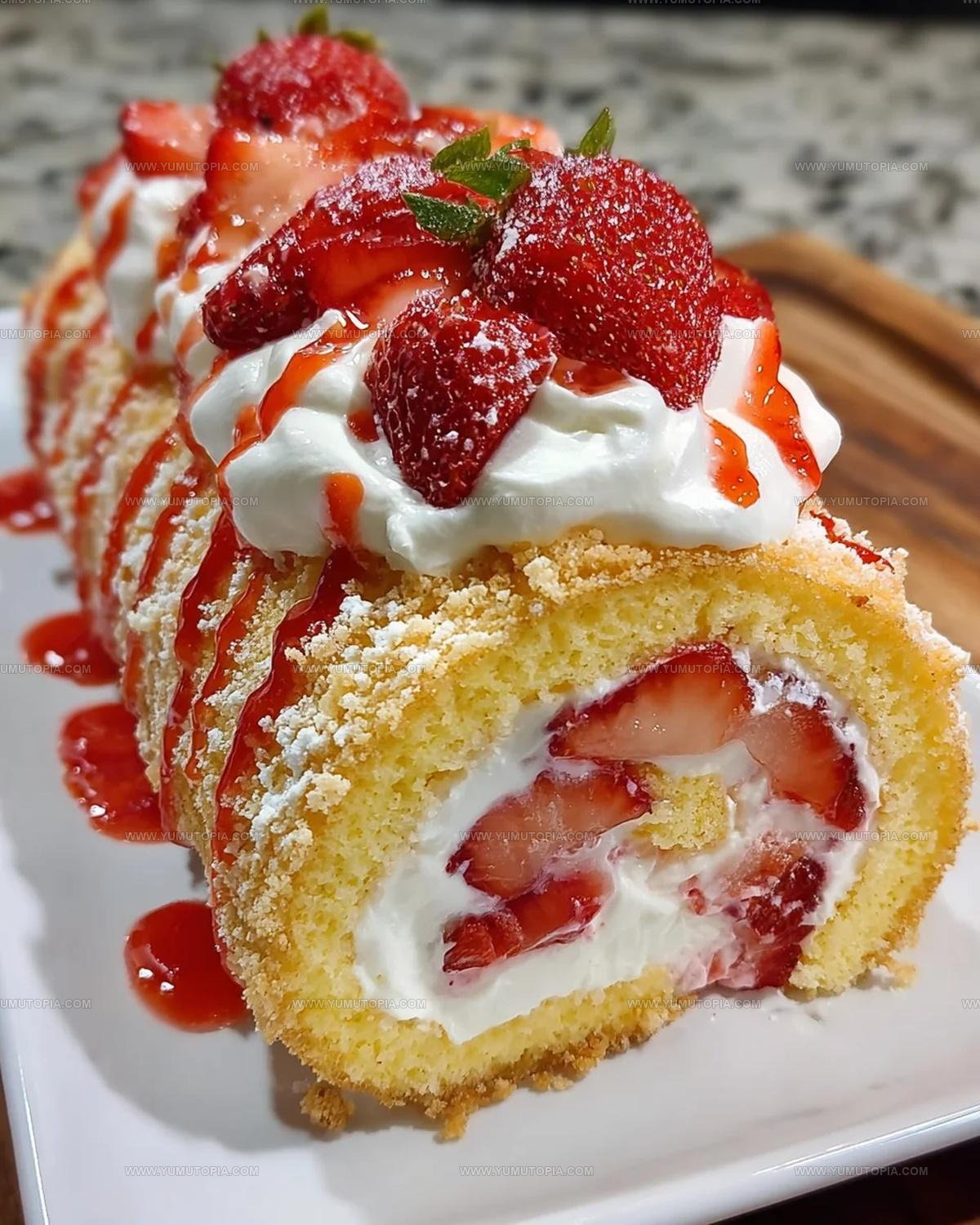 Strawberry Shortcake Cheesecake Roll Recipe
