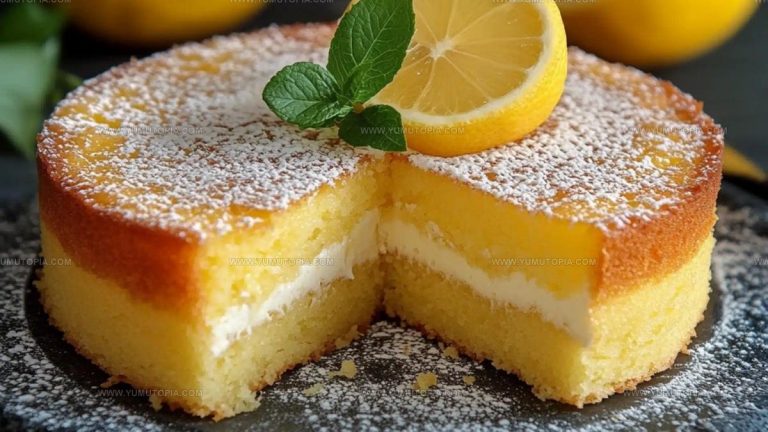 Bright Lemon Custard Cake Recipe