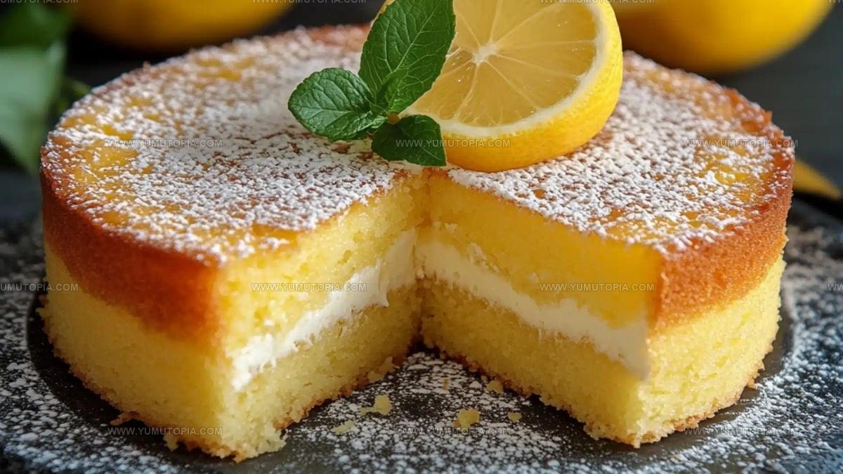 Bright Lemon Custard Cake Recipe