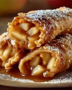 Crispy Fried Apple Pie Egg Rolls Recipe