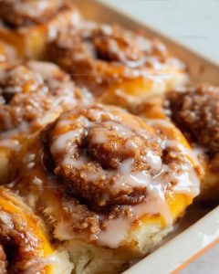 Bakery-Filled Peach Cobbler Cinnamon Rolls Recipe