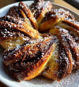 Nutella Puff Pastry Star Wreath Recipe