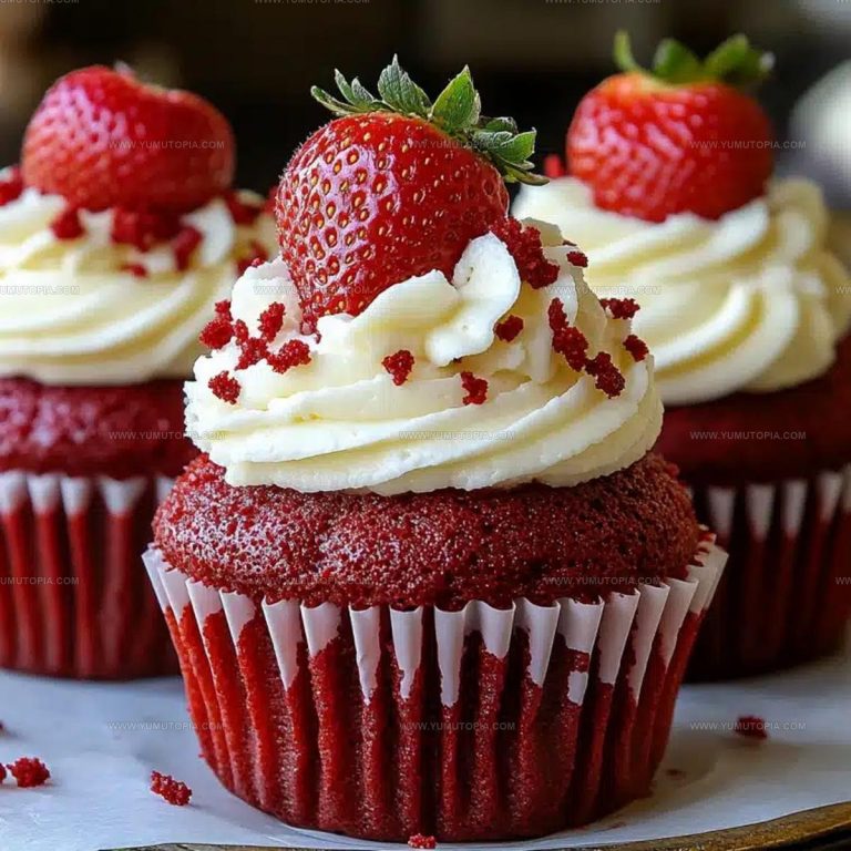 Layered Strawberry Cheesecake Red Velvet Cupcakes Recipe