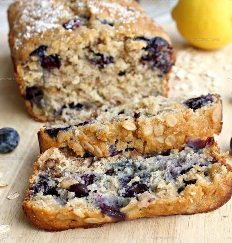 Oat-Studded Lemon Blueberry Bread Recipe