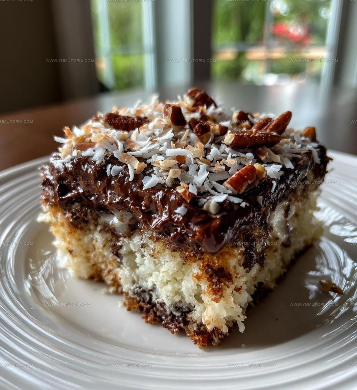 Coconut-Pecan German Chocolate Poke Cake Recipe